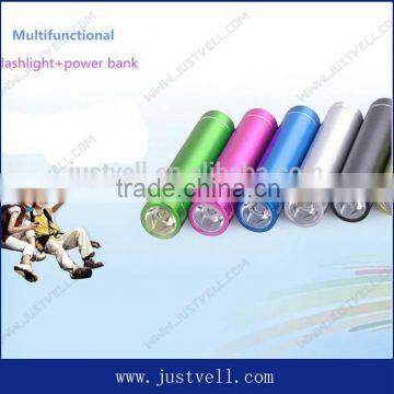 Colorful cylinder style portable charger power bank 2600mah, mobile power custom