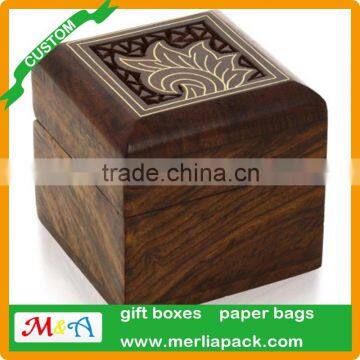 Personalized Laser Engraved Wood Ring Box Gifts for Wedding Bride Groom Hers Box