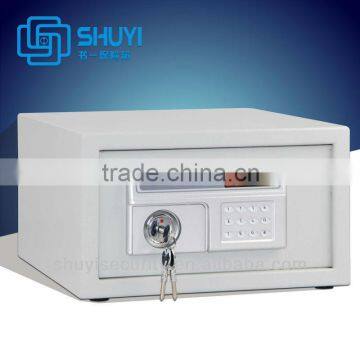 Electronic safe for home and hotel with mechanical keys and digit panel LCD display