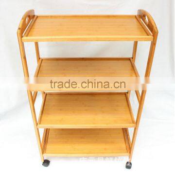 4 Tier bamboo kitchen trolley