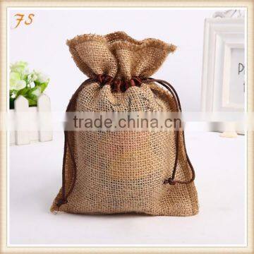 wholesales small burlap bags jute drawstring bag for packing