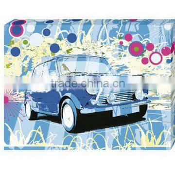 Blue beautiful car canvas painting services