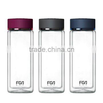 Hot Sale Double Wall Insulated Tea Glass Bottle Three Color Tea Cup Water Bottle photo-3