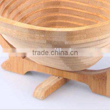 Woven Food Bread Storage Bamboo Wood Folding Fruit Picking Basket photo-4