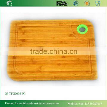 TFGJ008/OEM anti-slip silicone cutting board set with colorful silicon handle hole and groove