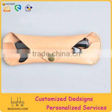 custome unique cow soft leather eyeglasses case manufacturer