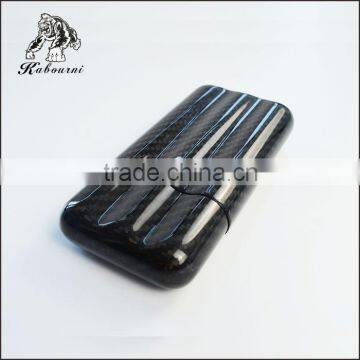 3K twill Carbon Fiber Cigar Case Holder 3 Tube Portable High-end Humidor Gloss Finish Travel Cigar holde