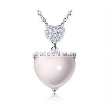 natural Brazil rose quartz beautiful love gift 925 silver heart shape pendant