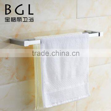 Square design Zinc alloy accessories for bathroom Wall mounted Chrome finishing Double towel bars