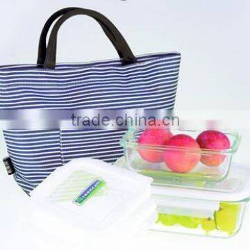 2pcs glass food storage container set with fringe package
