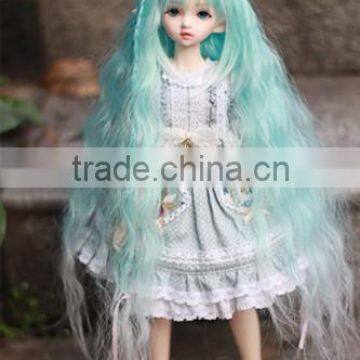 High Quality Blue to White Small Wavy 1/4 Bjd Doll Wigs photo-2
