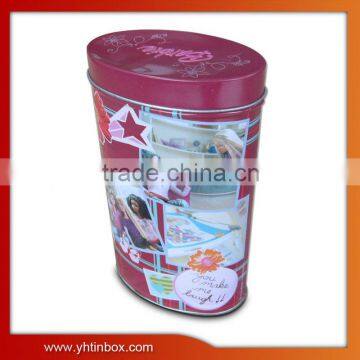 oval shape chocolate tin box