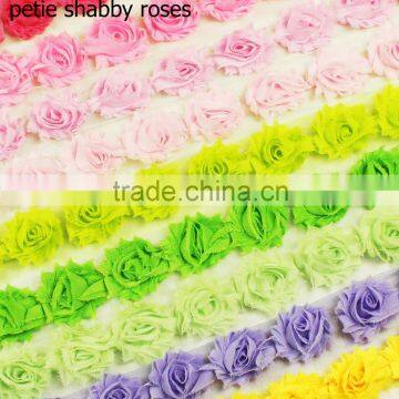 hot selling shabby roses chiffon flowers manufacturer