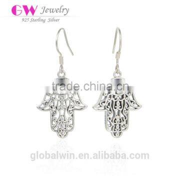 Hot Sale Brand Name Silver Hamsa Hand Hoop Earrings Jewelry Design