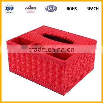 Multifunctional Customized PU leather office Tissue Box, car tissue box