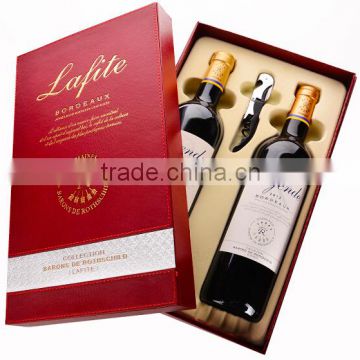 Famous Brands Customized paper wine box High Quality two bottles gift boxes