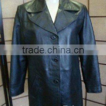 Sweet Black Ladies Leather Coat