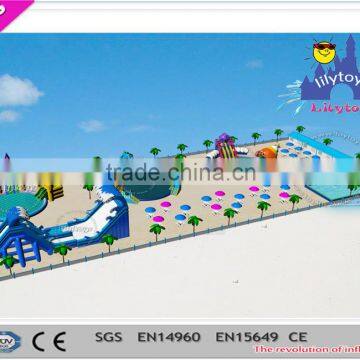 LILYTOYS exciting newest mobie theme water park, SGS commercial amusing park, giant ground inflatable game