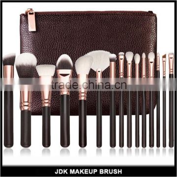 Manufacturers Supply Hot Sell Black Rose Gold 15 PCS Makeup Brush Set With Bag Oval Makeup Brush Set Mermaid Makeup Brush Set