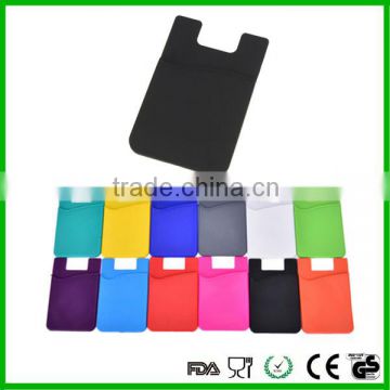 cheap price Cell phone pouch silicone card holder mobile phone wallet