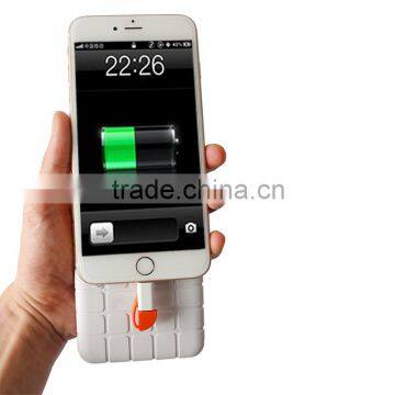 10000mAh Portable Cellphone Battery Charger Built-in Micro USB Cable Chocolate External Battery Power Bank photo-2