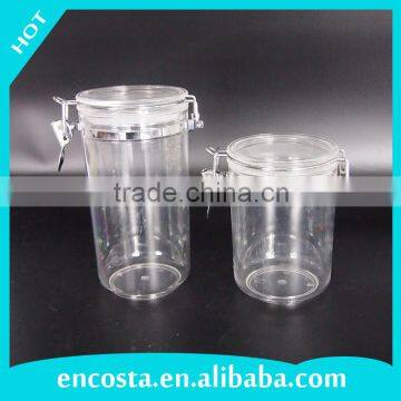 Set Of 2 Round Plastic Airtight Food Container Spice Herb Jam Honey Storage Jars