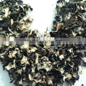 Sliced edible dried white -black fungus