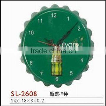 Plastic hanging bottle cap clock