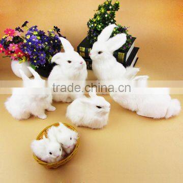 Handmade Real Like Miniature Real Fur Animal Long Ears Bunny Toys photo-2