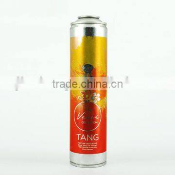 Diameter 52mm necked-in empty printed packaging aerosol tin can for body spray