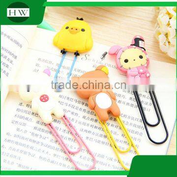 office stationery personalized rubber meta cartoon animal paper clip holder