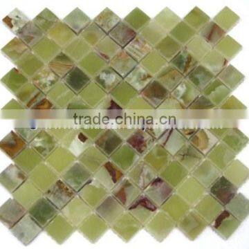 HOT SALE CHEAP PRICE DARK GREEN ONYX MOSAIC TILES COLLECTION