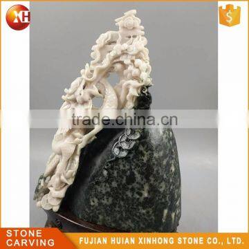 Oriental Treasure Natural High Quality White Jade Carve Dragon