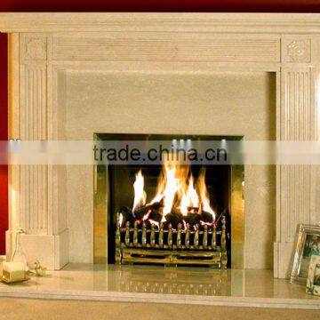 Sunny Yellow Marble Fireplace Mantel Surrounding