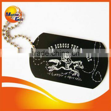 Fashion Black Dog Tag Chain with logo Laser