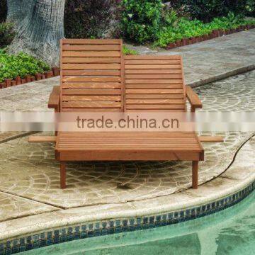 Best Wood Double Summer Elegant Double Chaise Lounge Outdoor photo-2