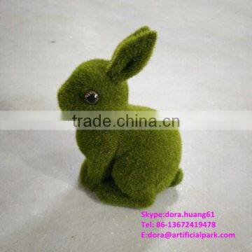H080616 Factory Make Green Grass Rabbit Small Plastic Rabbits Decorative Easter Rabbits photo-5