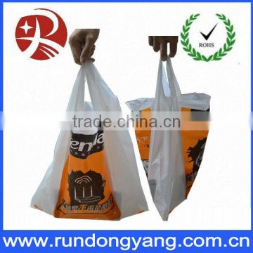 attractive printed plastic vest carrier bag with customer design