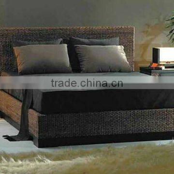 2012 design/water hyacinth wood rattan single bed/Furniture 2012