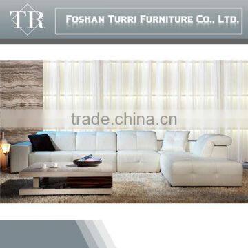 Luxurious White Color L Shape Genuine Leather Sofa photo-2