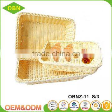 Custom Cheap Stackable Woven Heated Durable Rising Square Plastic Bread Fruit Basket photo-2