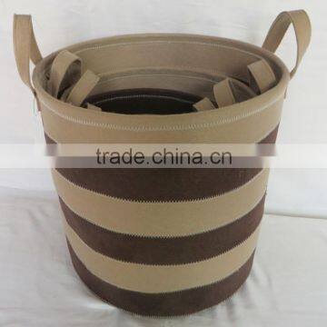 Customized Large Round Colored Felt Laundry Basket photo-4