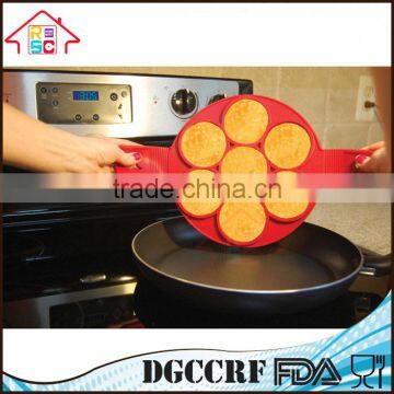 2017 Nonstick Silicone Pancake Ring, Fried Egg Mold Egg Ring Egg Shaper, Fast & Easy photo-5