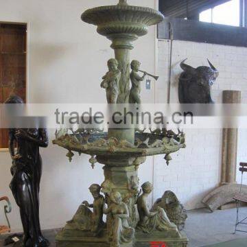 ancient lady bronze fountain with mucial boys statue