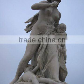 mother and son white marble statue for sale