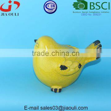 BSCI Audit DEHUA Factory Home and Garden Decorations Crakle Glazed Ceramic Bird, Ceramic Animal Figurines photo-3