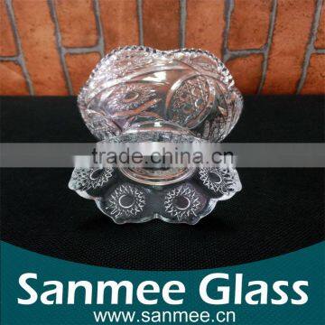 Hot Selling Ice Cream Glass Cup with Embossed Patterns