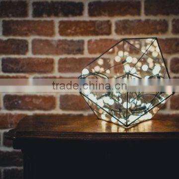 Medium Terrarium Icosahedron Stained Glass Vase Planter for Indoor photo-2