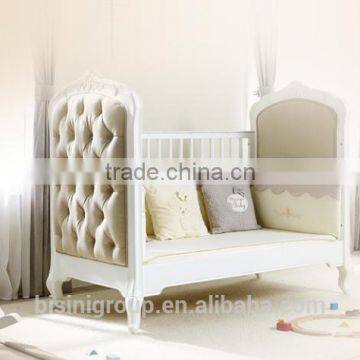 French Style Elegant Portable Baby Bed, Environmental Wooden Baby Crib photo-2