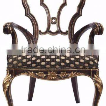 Classic Elegant Chinoiseries Painted English Style Solid Wood Dining Armchair With Beautiful Floral Fabric BF12-05274d photo-4